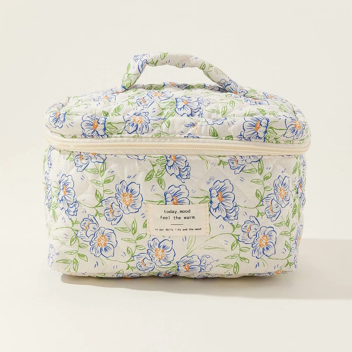 BLOCK PRINT QUILTED COSMETIC CONTAINERS BAG BULK_CWAB1032: TYPE2 / (OS) 1
