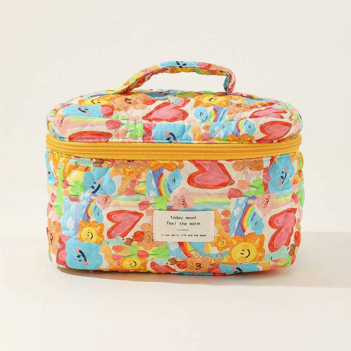 BLOCK PRINT QUILTED COSMETIC CONTAINERS BAG BULK_CWAB1032: TYPE2 / (OS) 1