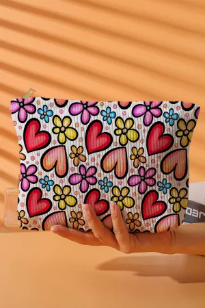 Blossoming Love Corduroy Makeup Bag