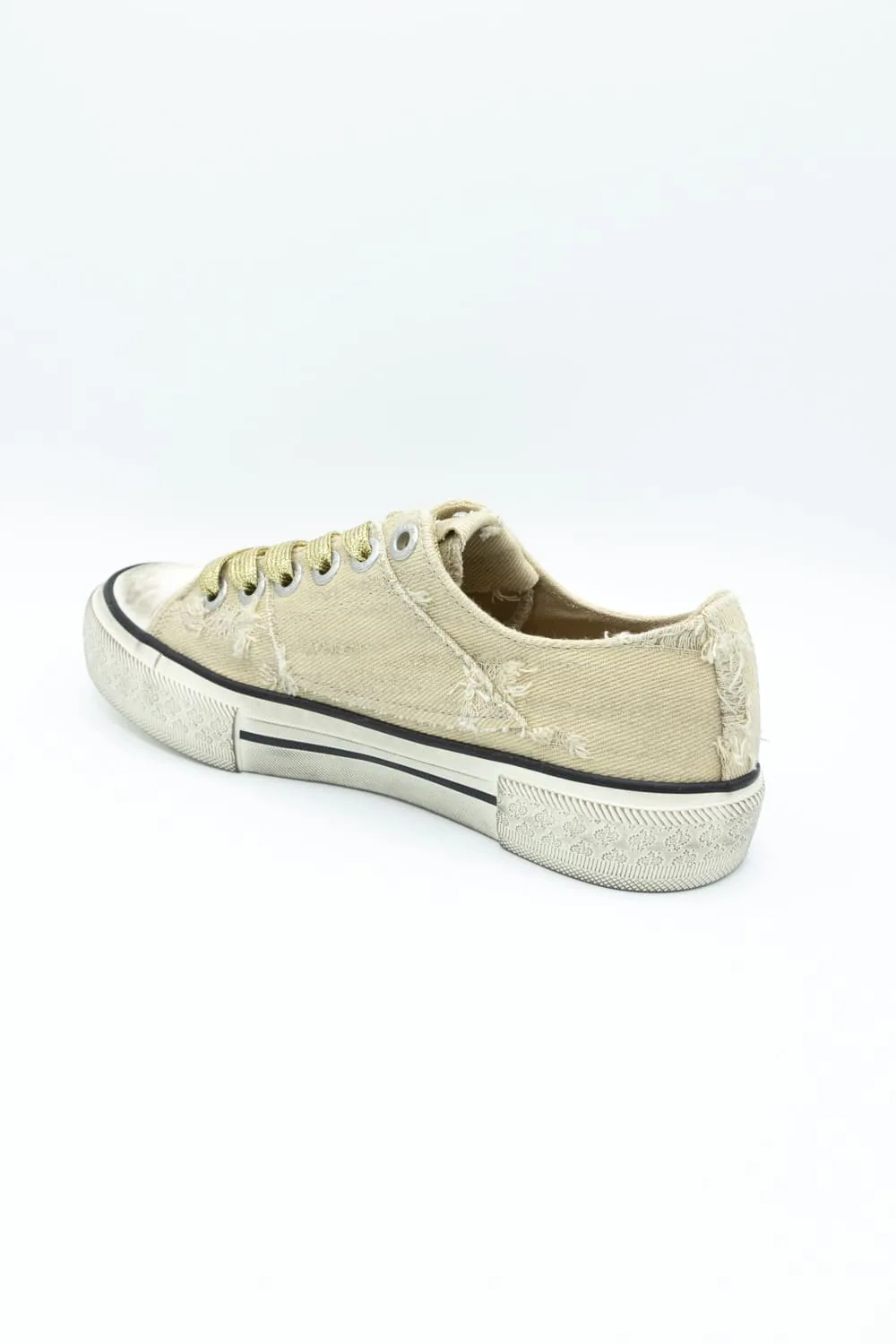 Blowfish Malibu Kenzie Sneakers for Women in Tan Destroyed Denim | J2096F1