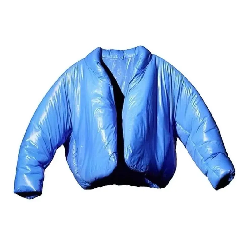 Blue Black Ye Kanye West Fashion Jacket Men Women 1:1 Best Quality Down Bomber Women Coats Patch Zip PUFFER Clothing