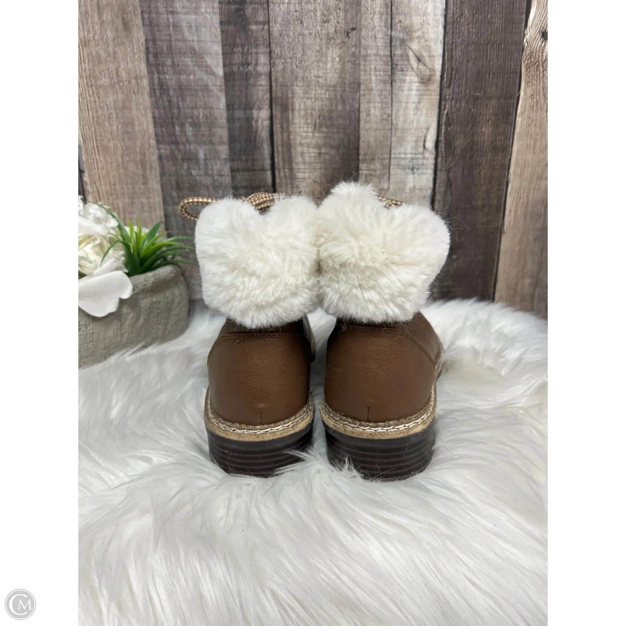 Boots Combat By Express In Brown & Cream, Size: 8