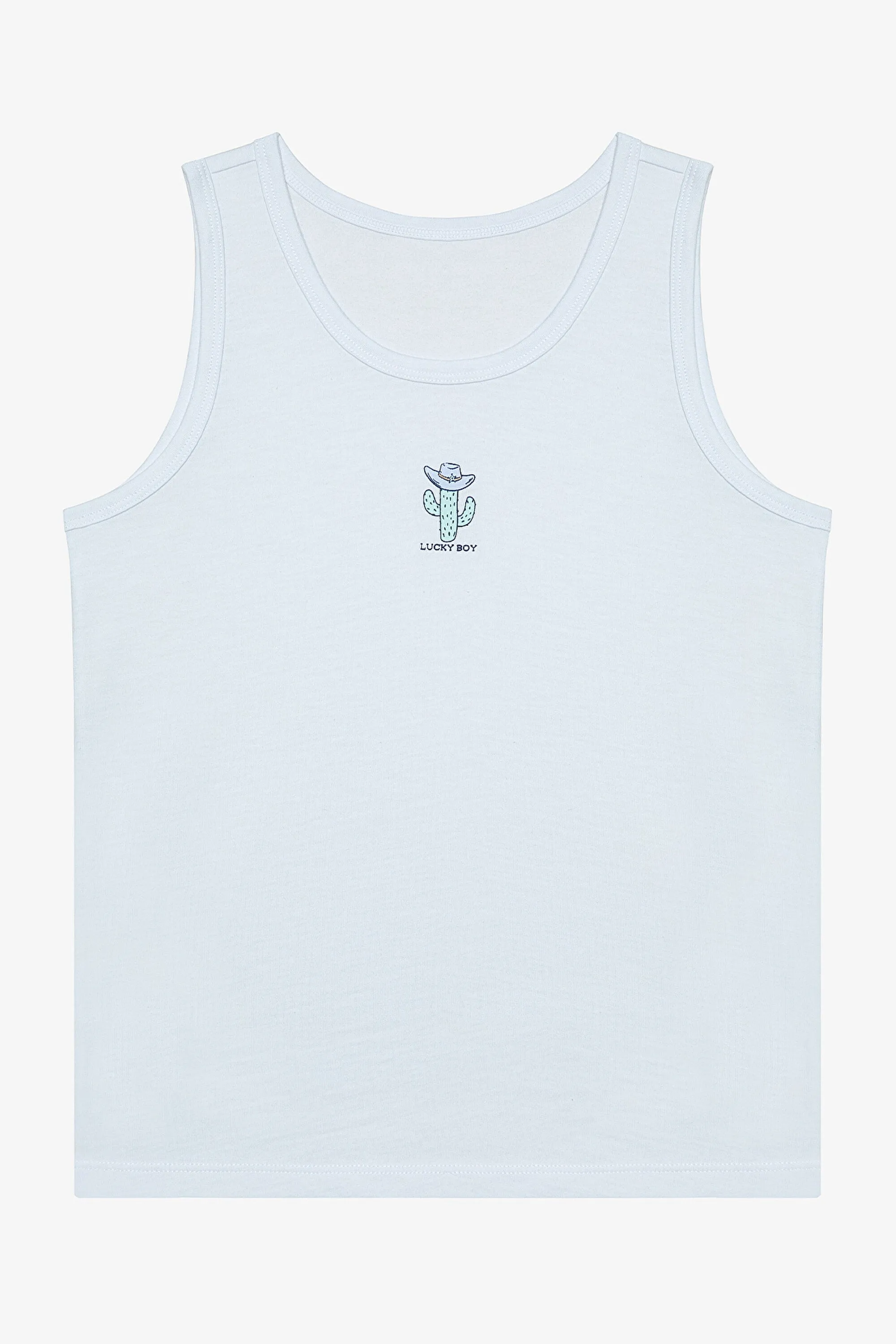 Boy Lucky Boy Optic White 2-Piece Undershirt