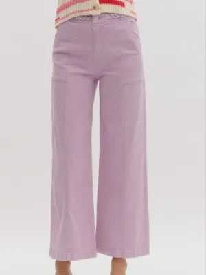Braided Waist Wide Leg Denim