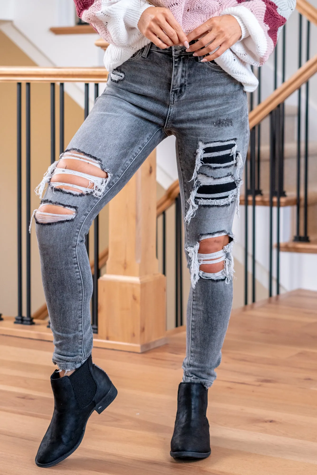 Broken Coal Haylie High Rise Distressed Ankle Skinny