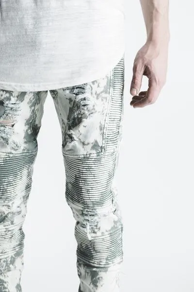 BRON BIKER DENIM (TEAL ACID)