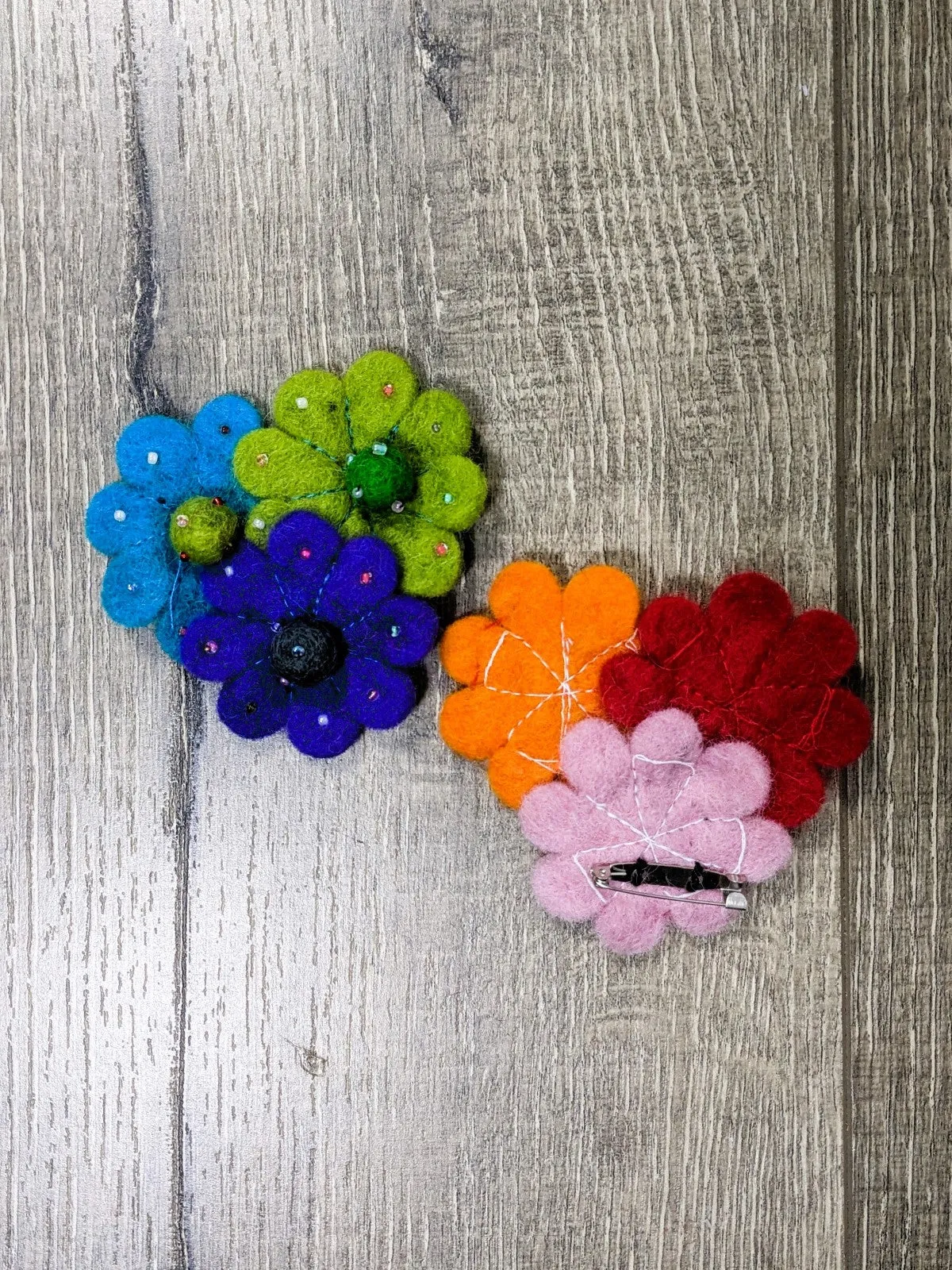 Brooch Felt Flower