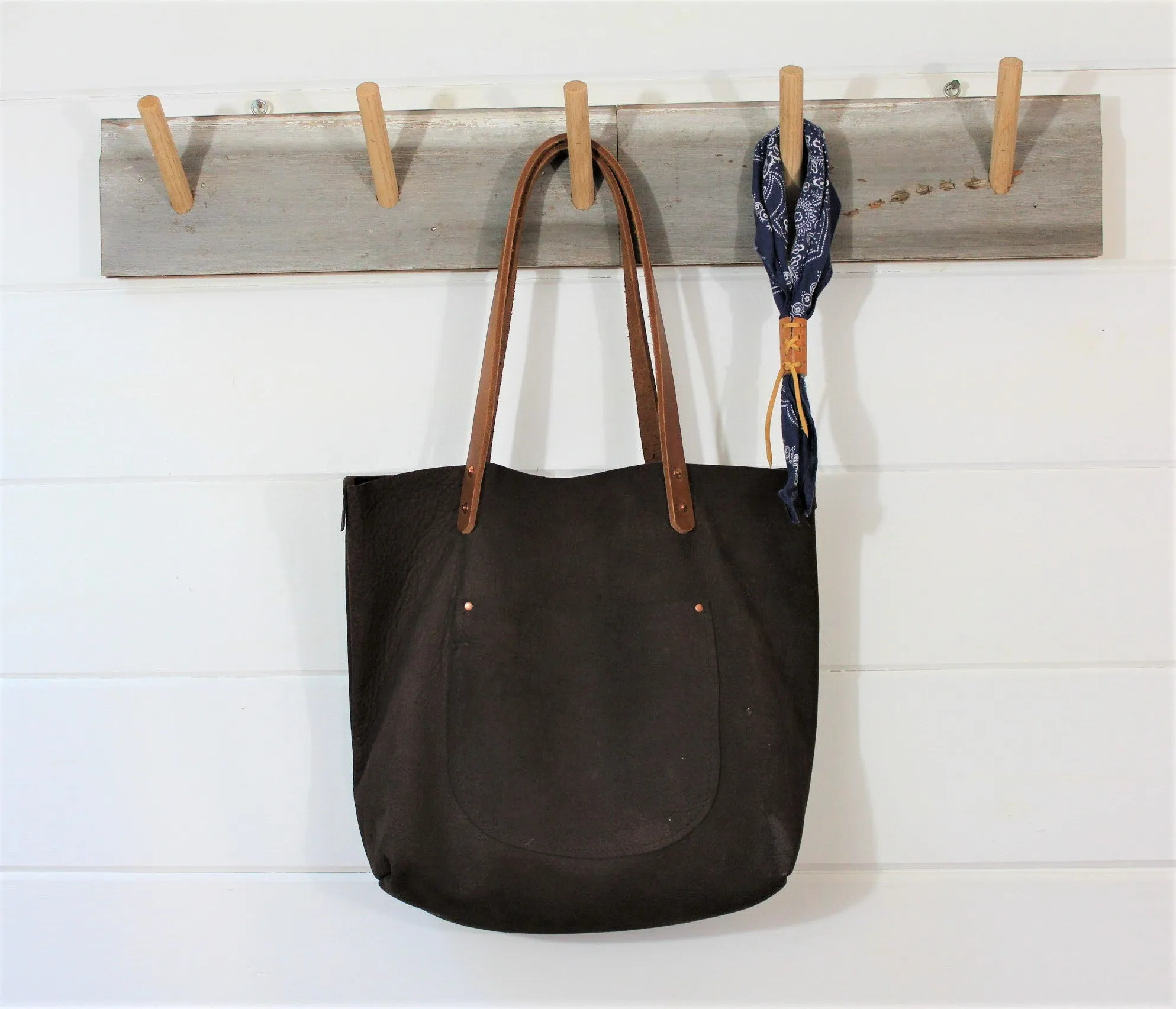 Brown Cowhide Leather Tote