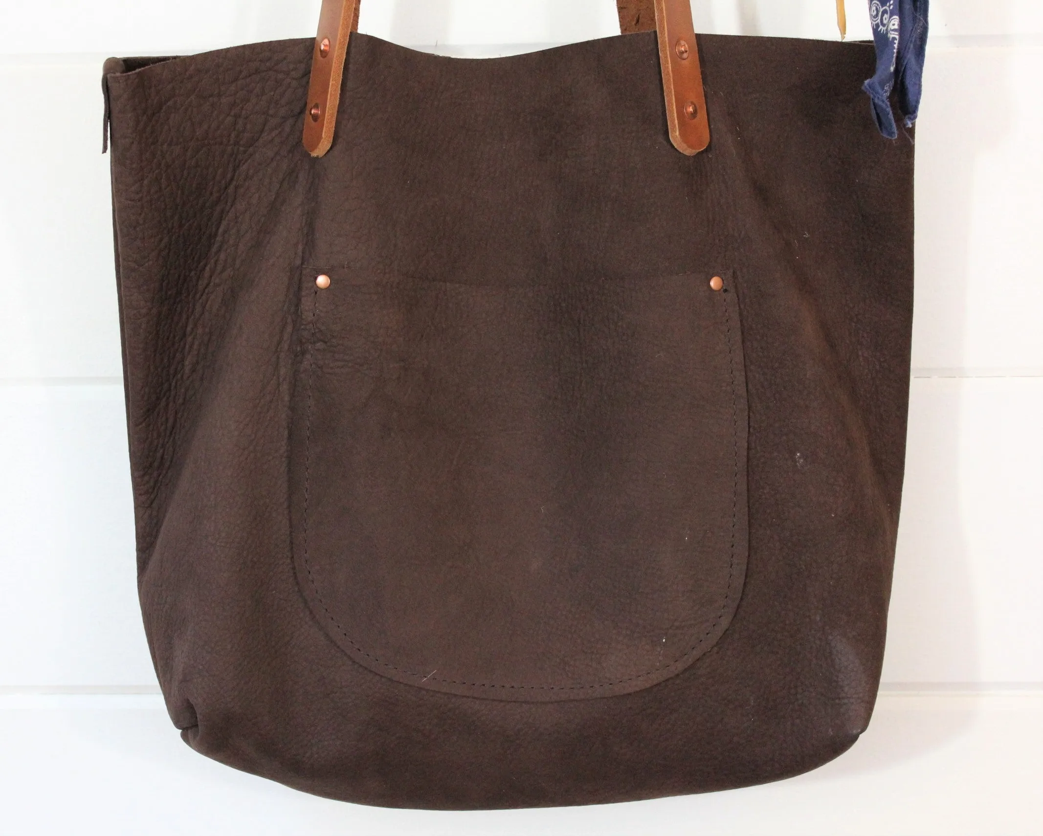 Brown Cowhide Leather Tote