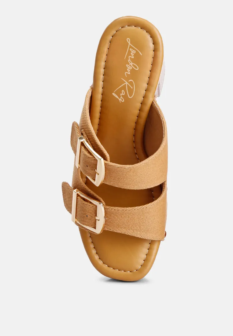 Buckle Straps High Block Heel Clogs By RAG