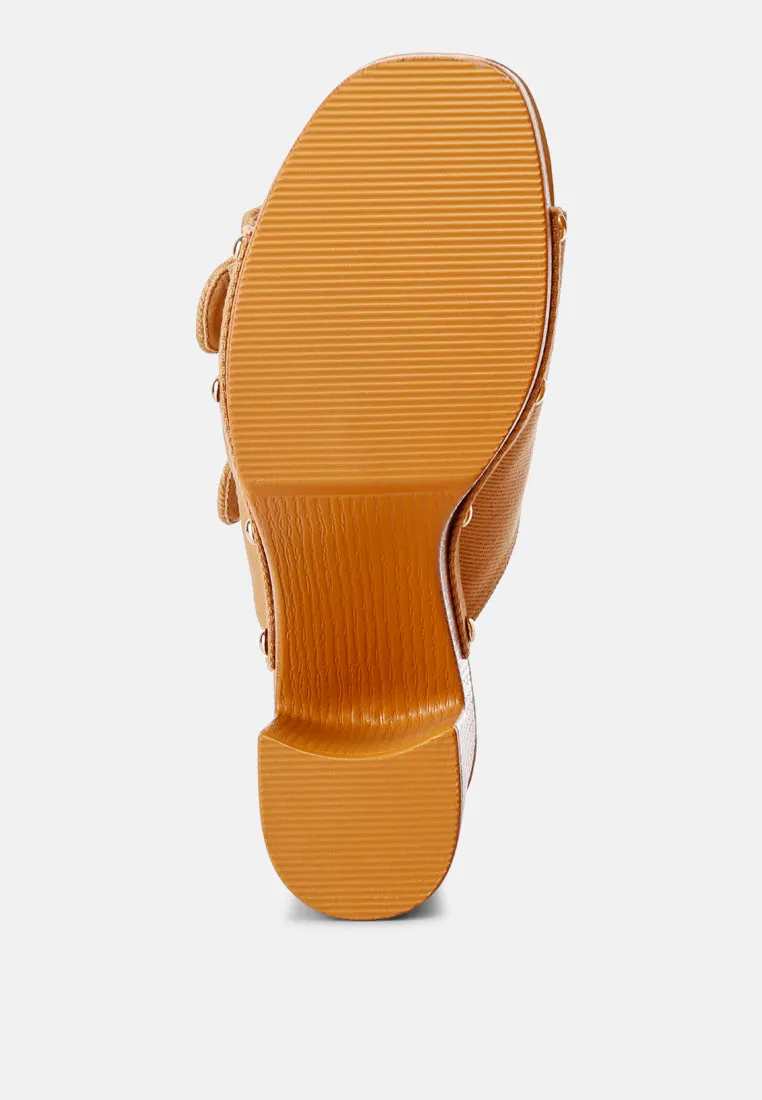 Buckle Straps High Block Heel Clogs By RAG