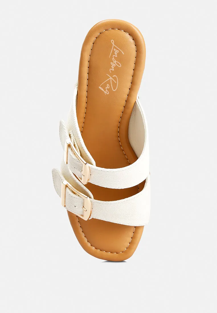 Buckle Straps High Block Heel Clogs By RAG