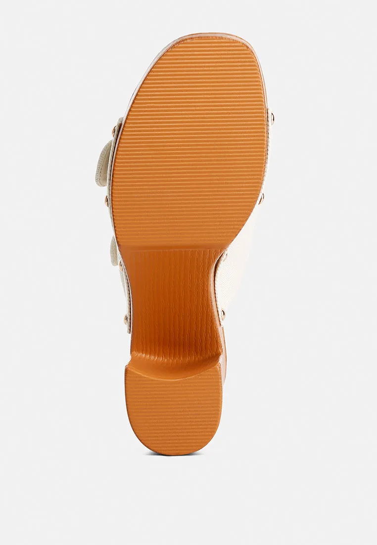 Buckle Straps High Block Heel Clogs By RAG