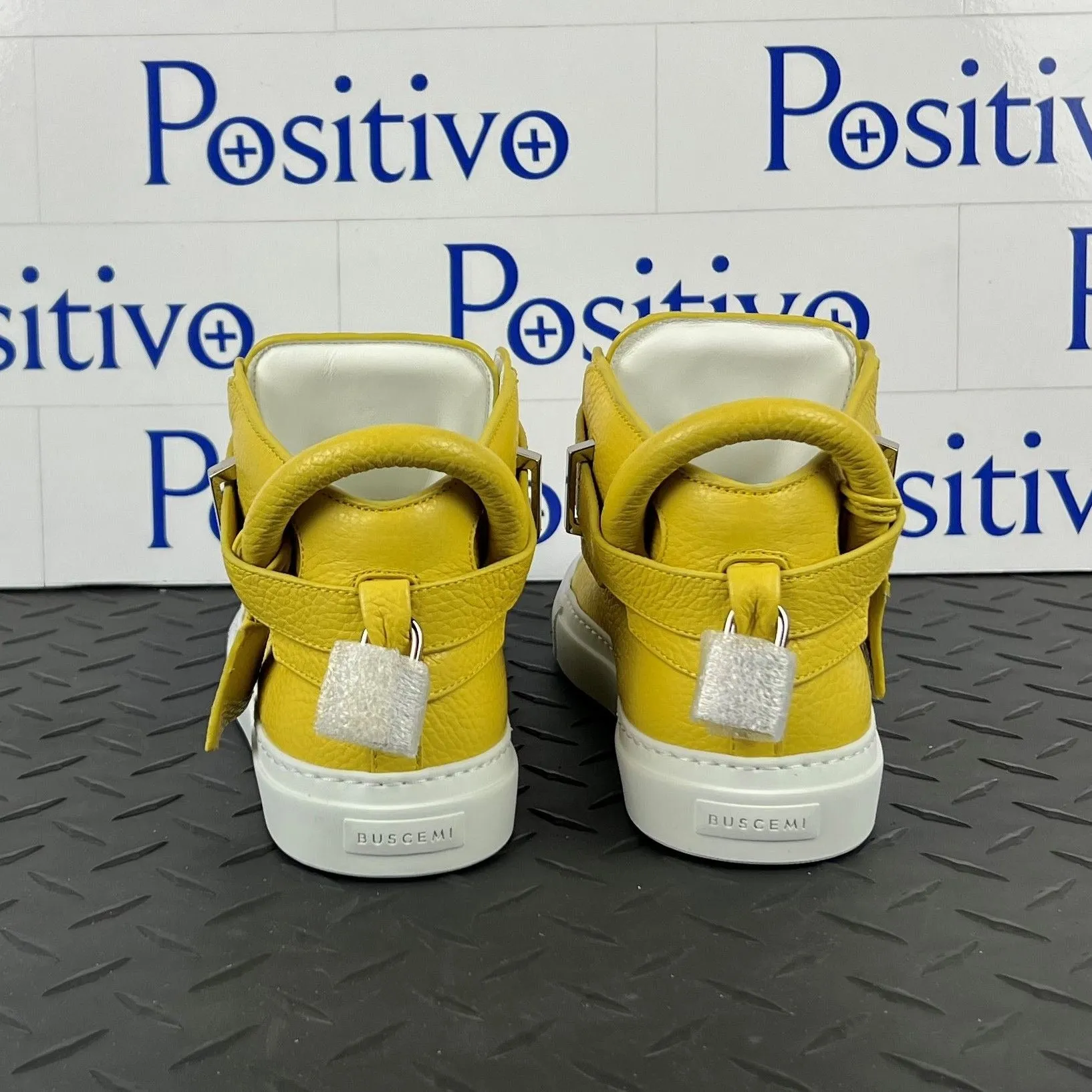 Buscemi Women's 100MM Alce Yellow Leather Sneakers SAMPLE