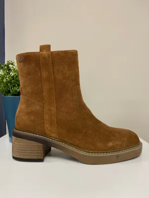 Camel Suede Ankle Boots