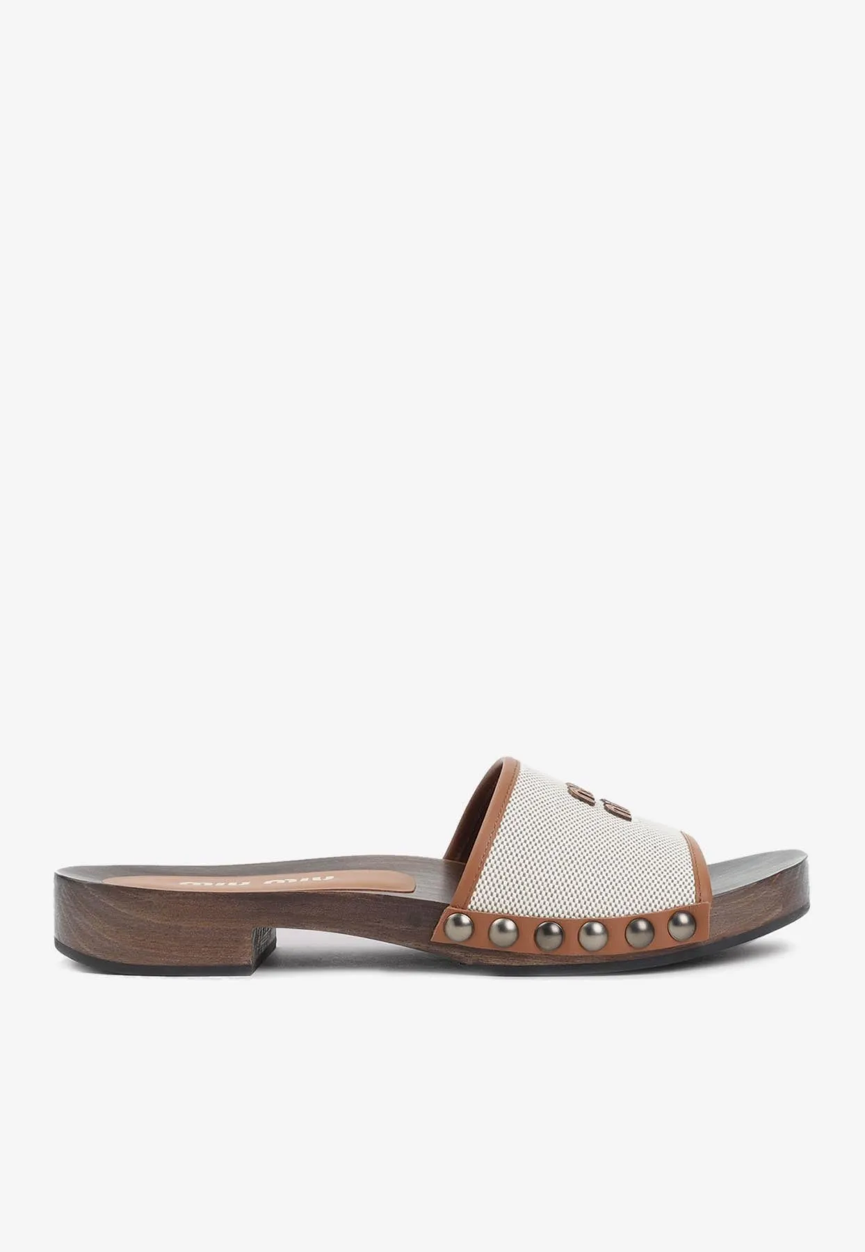 Canvas and Leather Clogs