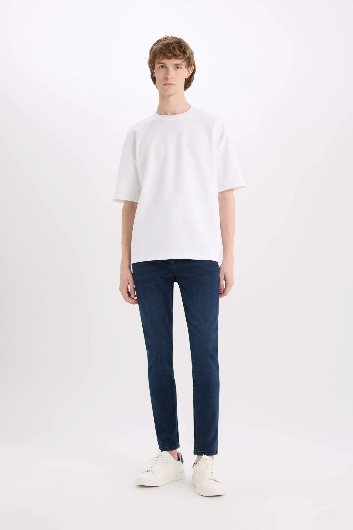 Carlo Skinny Fit Super Skinny Hem Jean Trousers