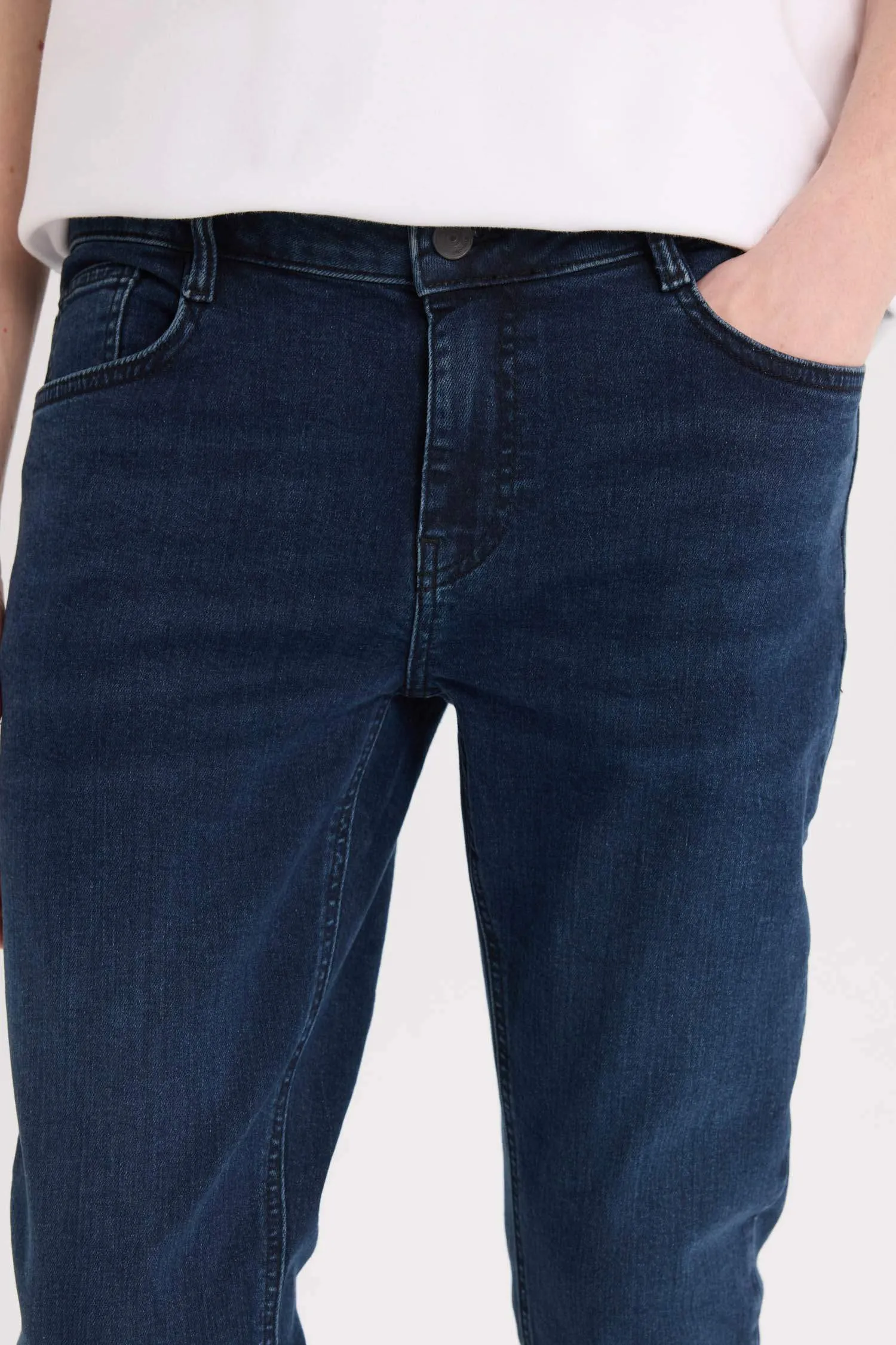 Carlo Skinny Fit Super Skinny Hem Jean Trousers