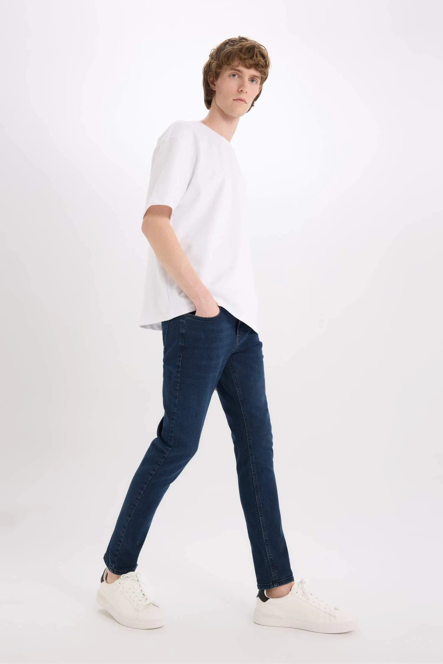 Carlo Skinny Fit Super Skinny Hem Jean Trousers
