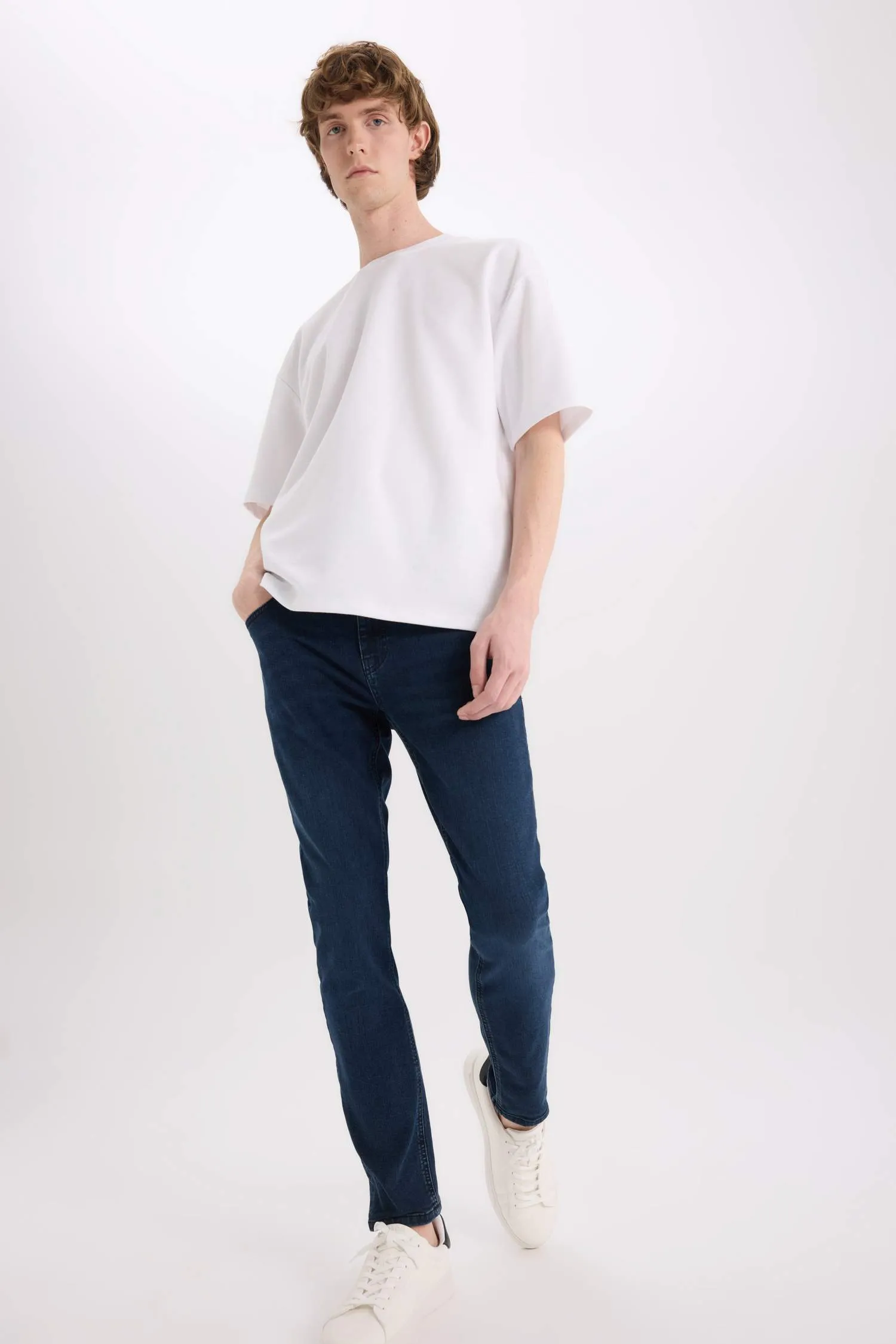 Carlo Skinny Fit Super Skinny Hem Jean Trousers