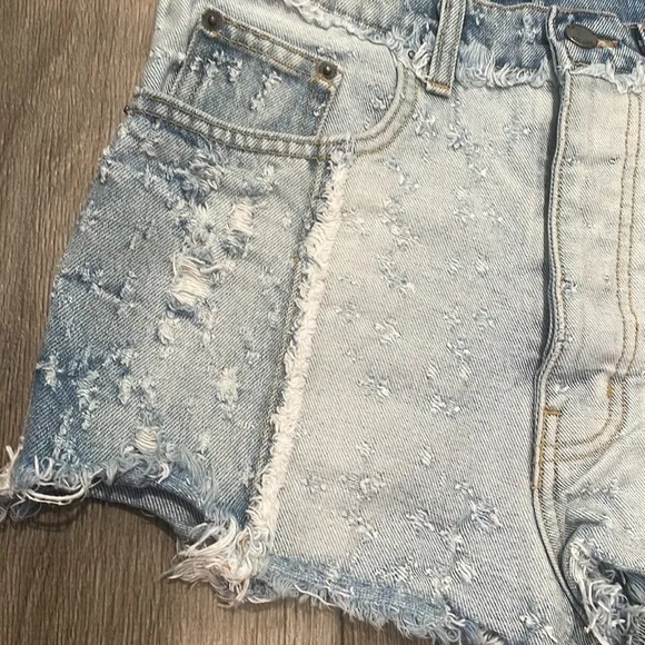 Carmar LF High Rise Distressed Denim Jean Shorts, Size 27