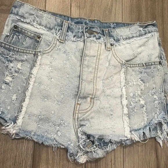 Carmar LF High Rise Distressed Denim Jean Shorts, Size 27