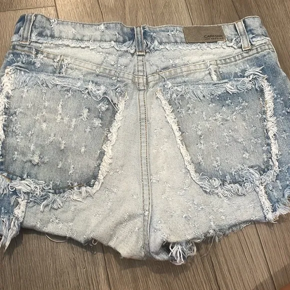 Carmar LF High Rise Distressed Denim Jean Shorts, Size 27