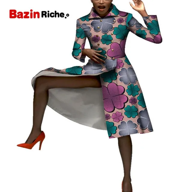 Casual African Coats Trench Lady Dashiki Coats Print Batik Female Africa Clothing