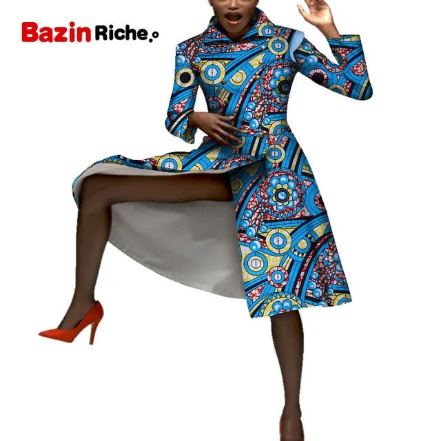 Casual African Coats Trench Lady Dashiki Coats Print Batik Female Africa Clothing