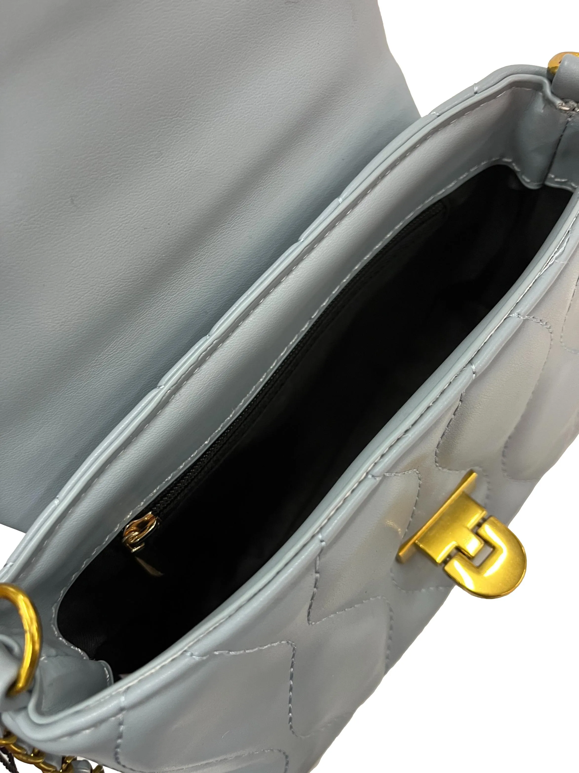 Chain Strap Crossbody Mini Bag - Blue