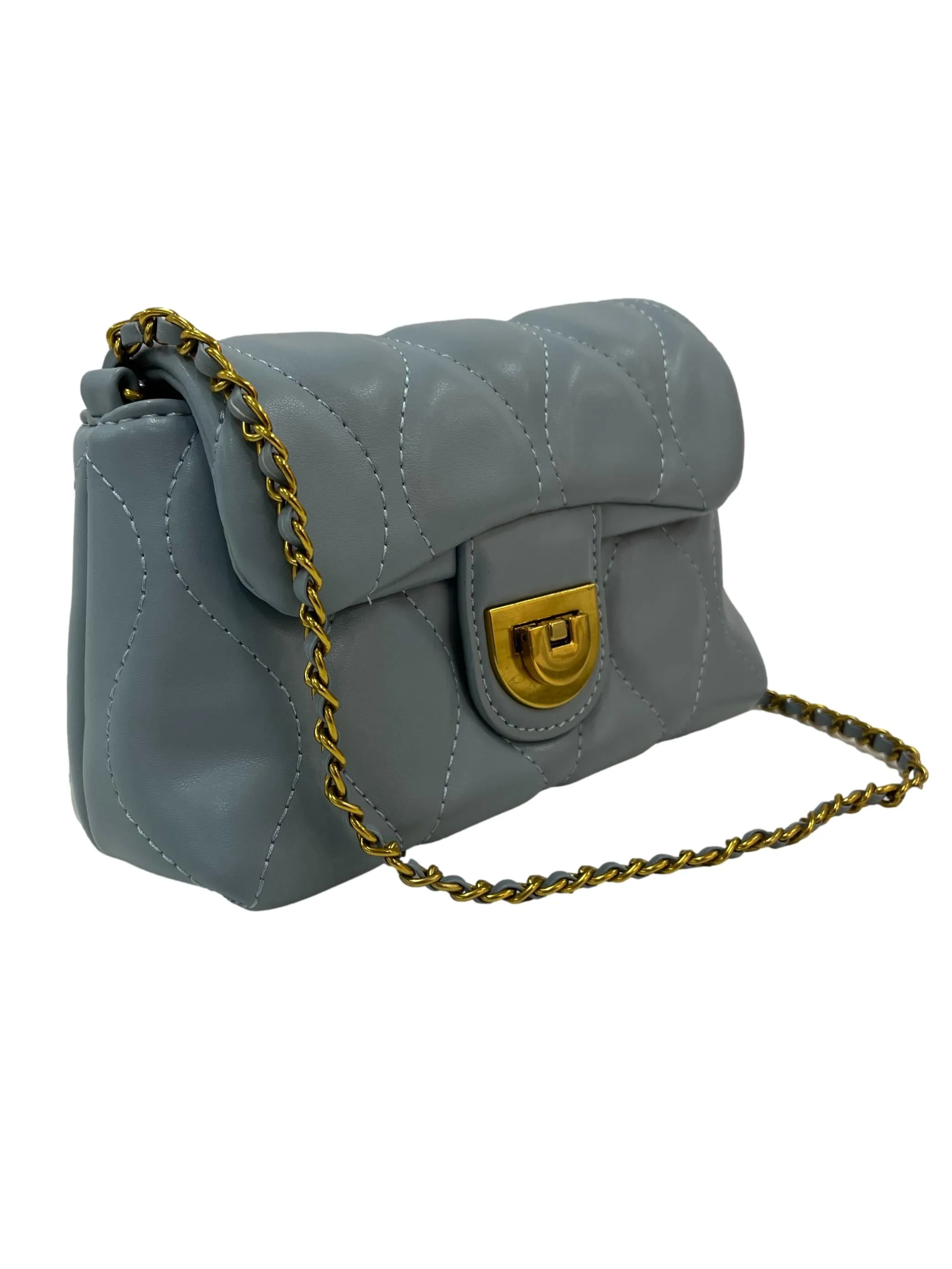 Chain Strap Crossbody Mini Bag - Blue