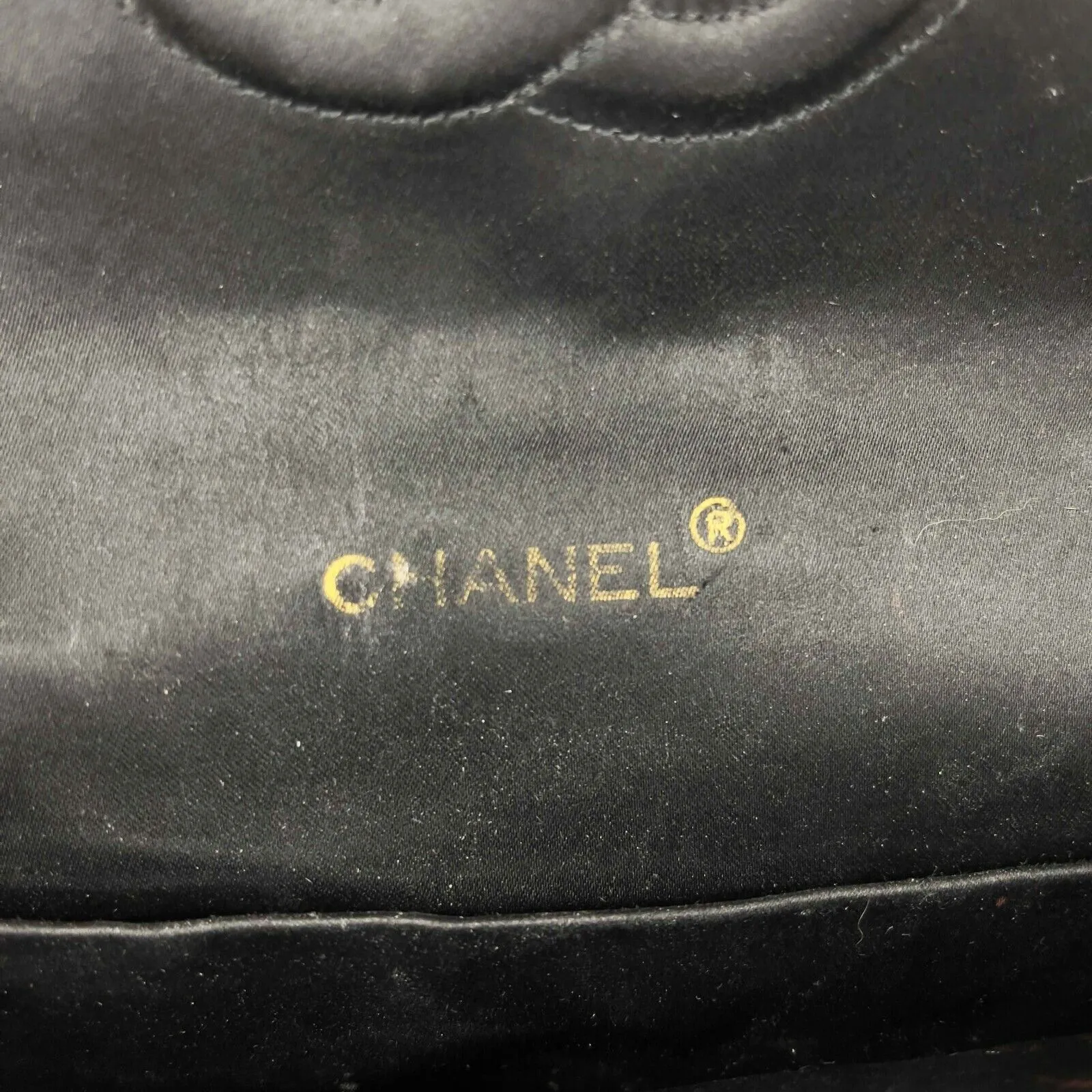 CHANEL -1980's Vintage Gripoix Satin Bag - Black, Gold-Tone Crossbody