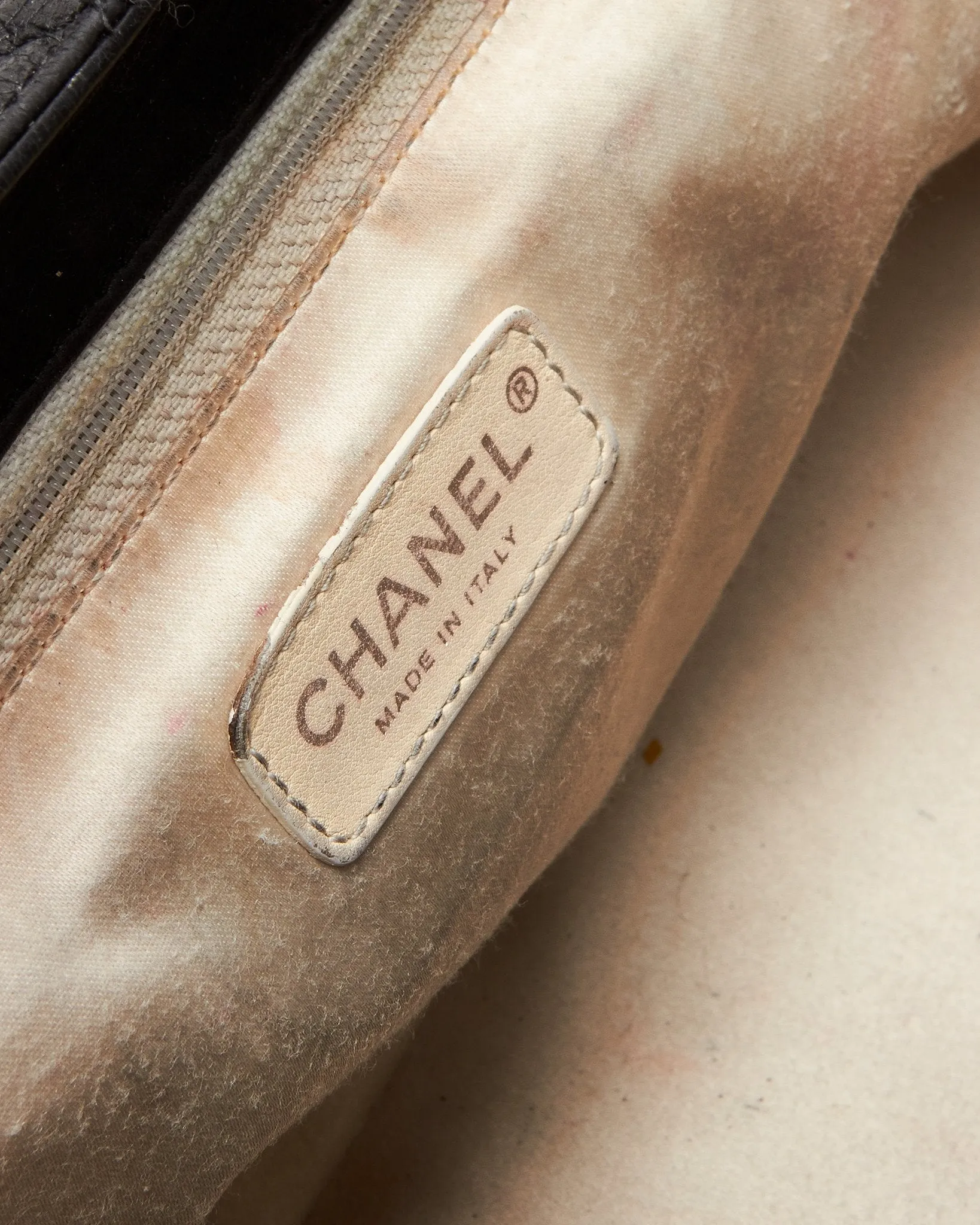 Chanel Black Lambskin Quilted Leather East West Mademoiselle Accordion Flap Shoulder Bag