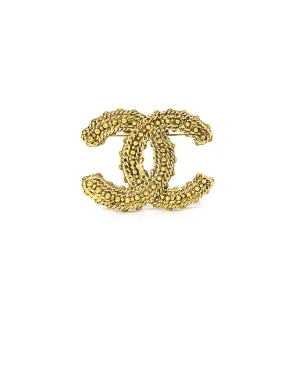 Chanel Goldtone CC Studded Brooch