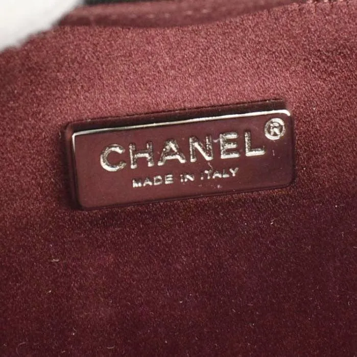CHANEL Minaudiere Lambskin Leather Chain Clutch Crossbody Black