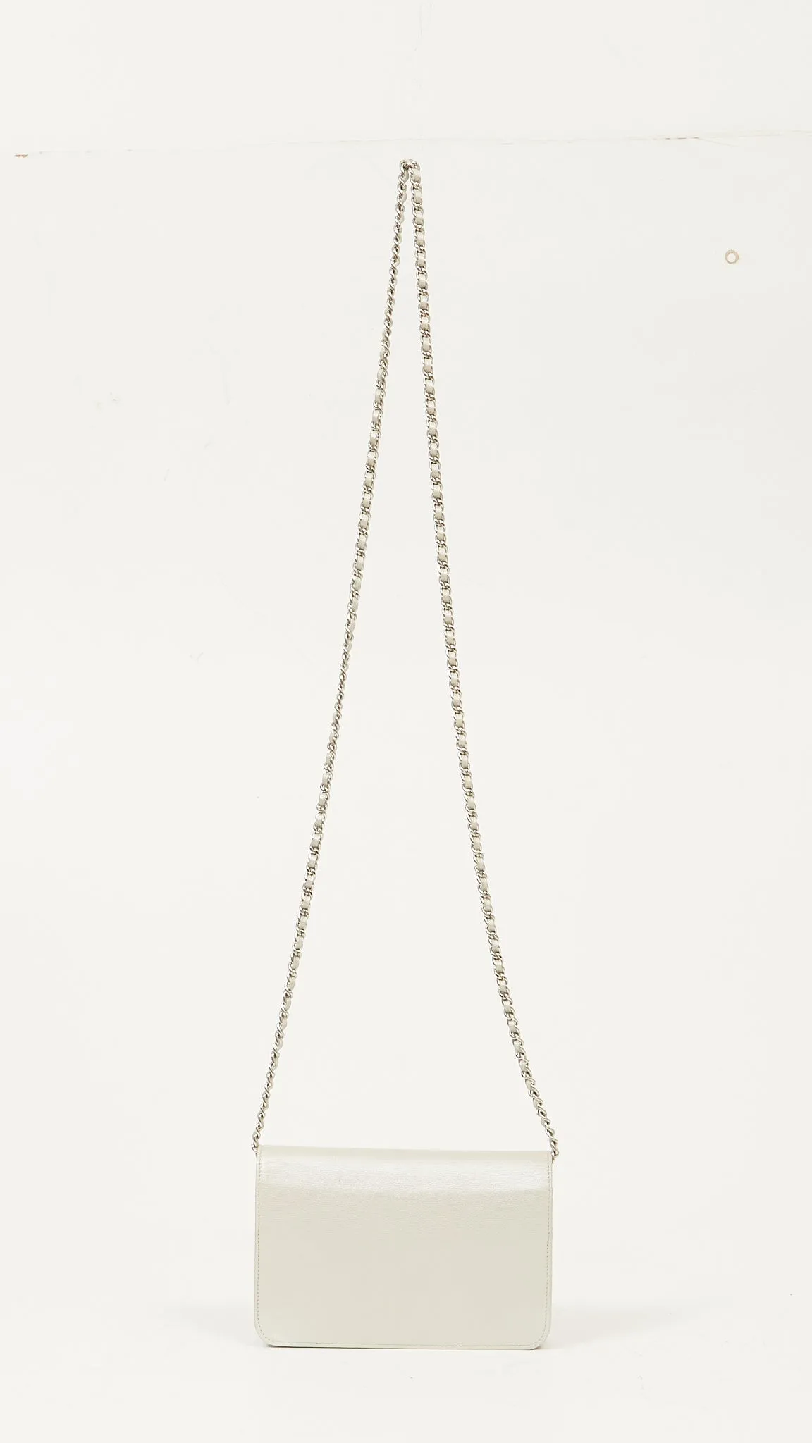 Chanel Pearl Caviar Leather SHW Wallet On Chain