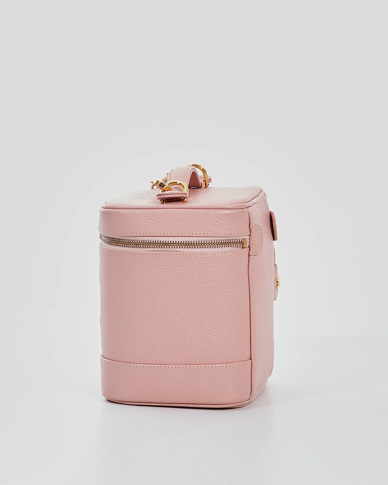 Chanel Pink Caviar Leather Vanity Case   Add On Strap