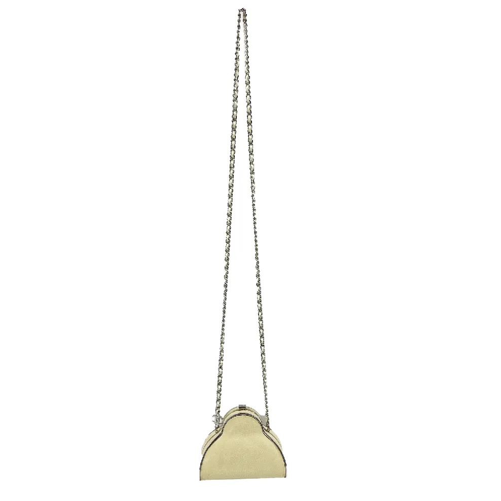 Chanel - RARE Mini Stingray Calfskin Case Crossbody Beige / Silver