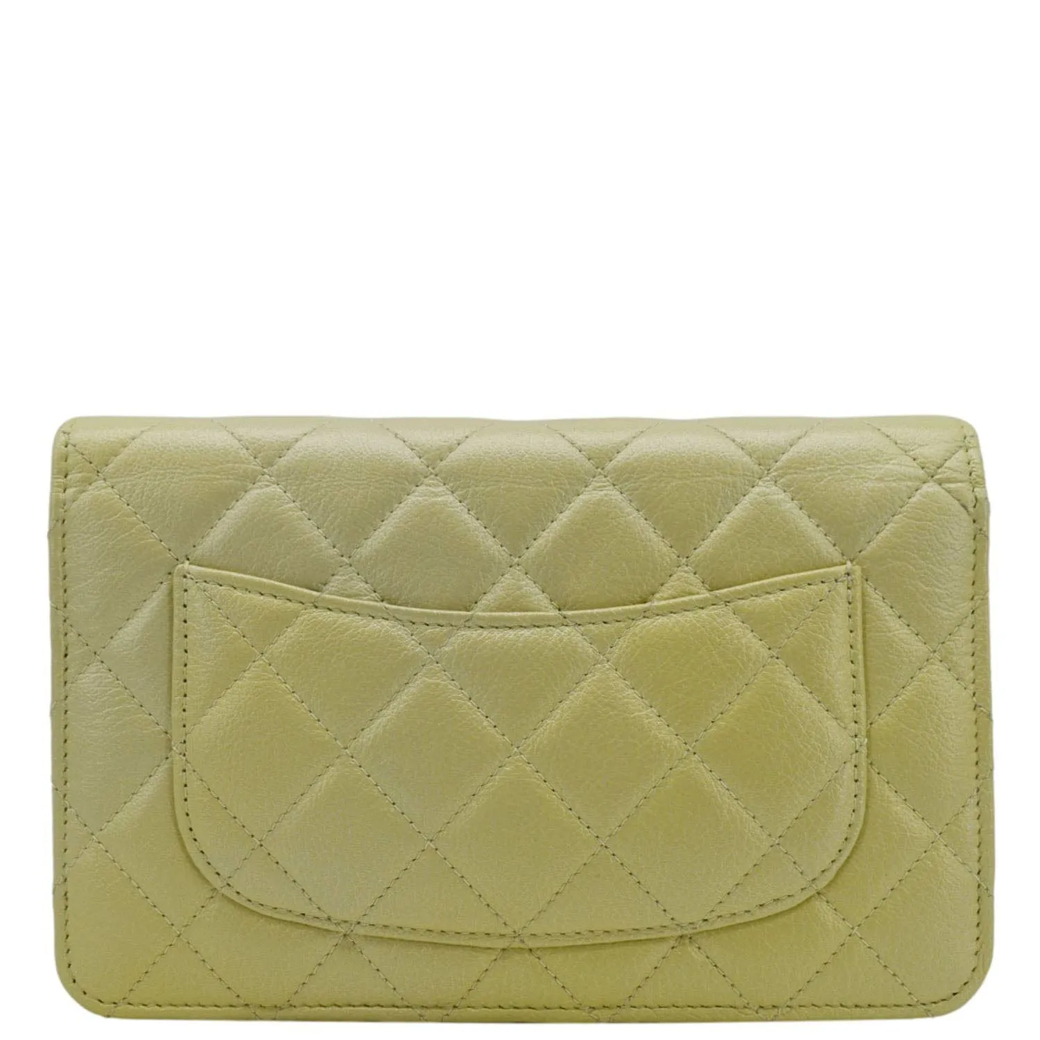CHANEL WOC Quilted Leather Crossbody Bag Light Green