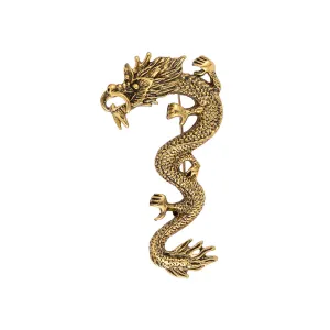 Chinese Style Zodiac Dragon Totem Retro Gold Silver Brooch 3pcs