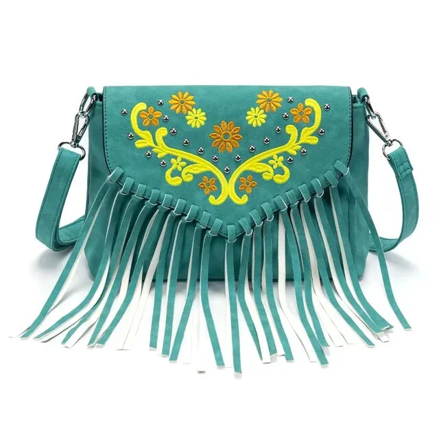 Christianartbag Handmade Leather Bag, Design Shoulder Bags For Women Vintage Messenger Rivet Tassel Designer Luxury Bags Ethnic Clutch Western Handbag, CABHMB03141023