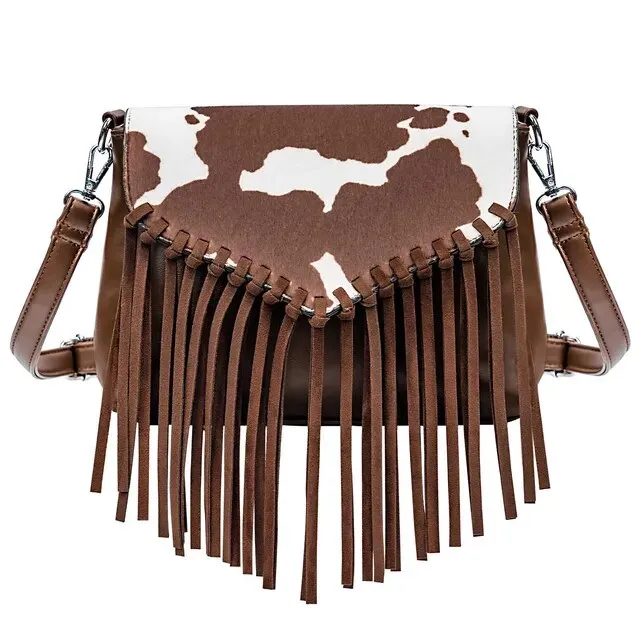 Christianartbag Handmade Leather Bag, Design Shoulder Bags For Women Vintage Messenger Rivet Tassel Designer Luxury Bags Ethnic Clutch Western Handbag, CABHMB03141023