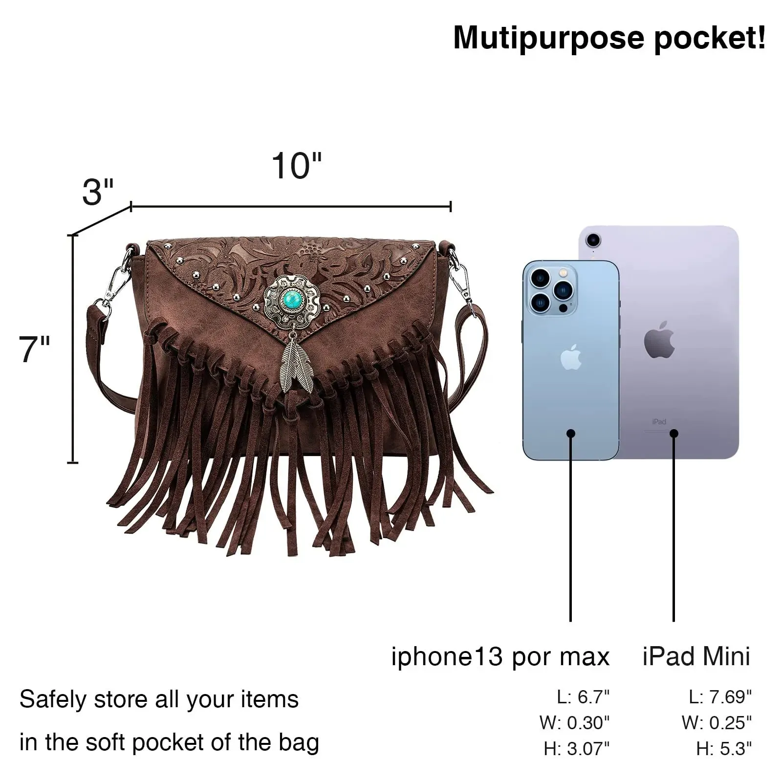 Christianartbag Handmade Leather Bag, Design Shoulder Bags For Women Vintage Messenger Rivet Tassel Designer Luxury Bags Ethnic Clutch Western Handbag, CABHMB03141023