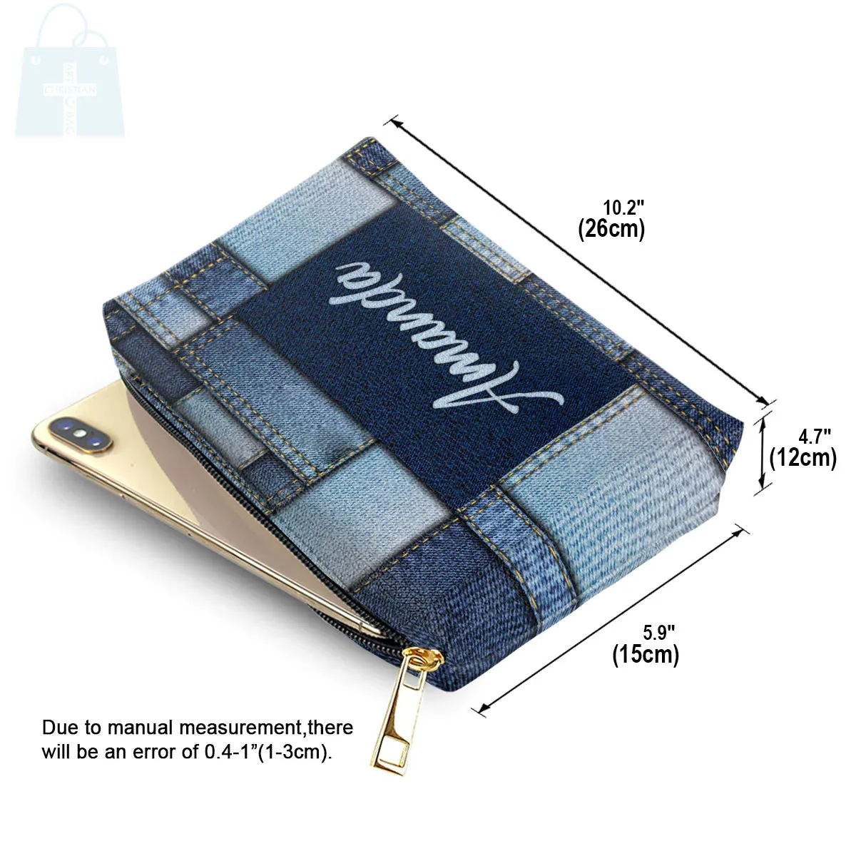 Christianartbag Makeup Cosmetic Bag, Be Still And Know That I Am God Christmas Gift, Personalized Leather Cosmetic Bag.
