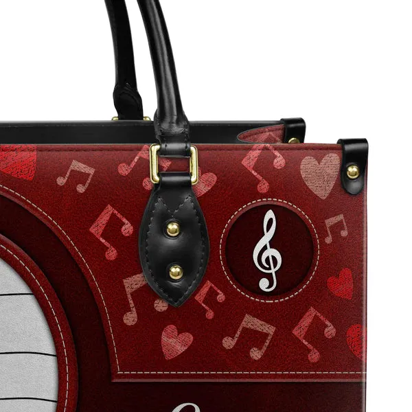 Christianartbag Teacher Bags, Custom Leather Handbags for Teachers, Gift For Teacher, Design Handbag, Where Words Fail Music Speaks Music Notes Handbag, CAB01281223.