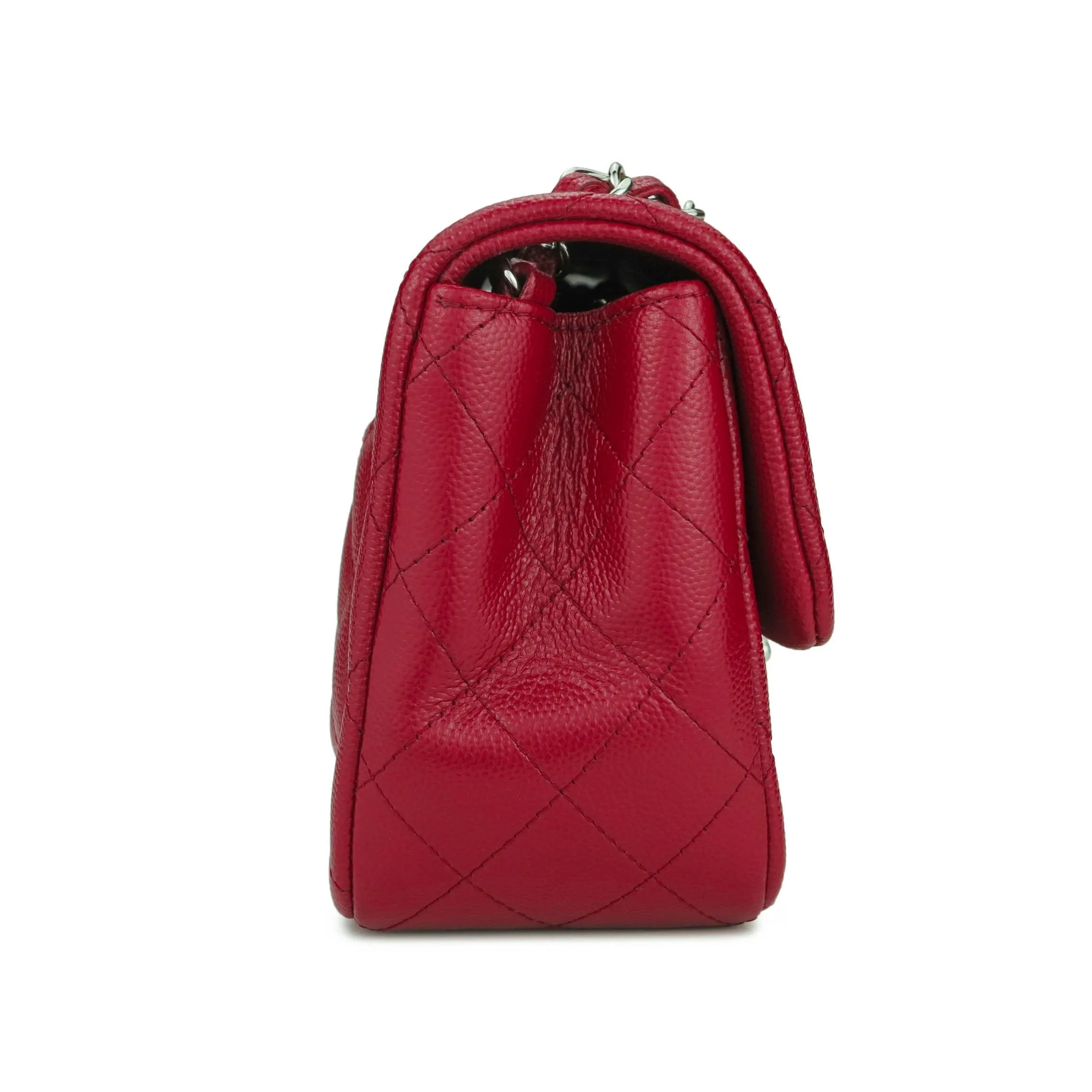 Classic Mini Square Flap Bag in 17B Red Caviar