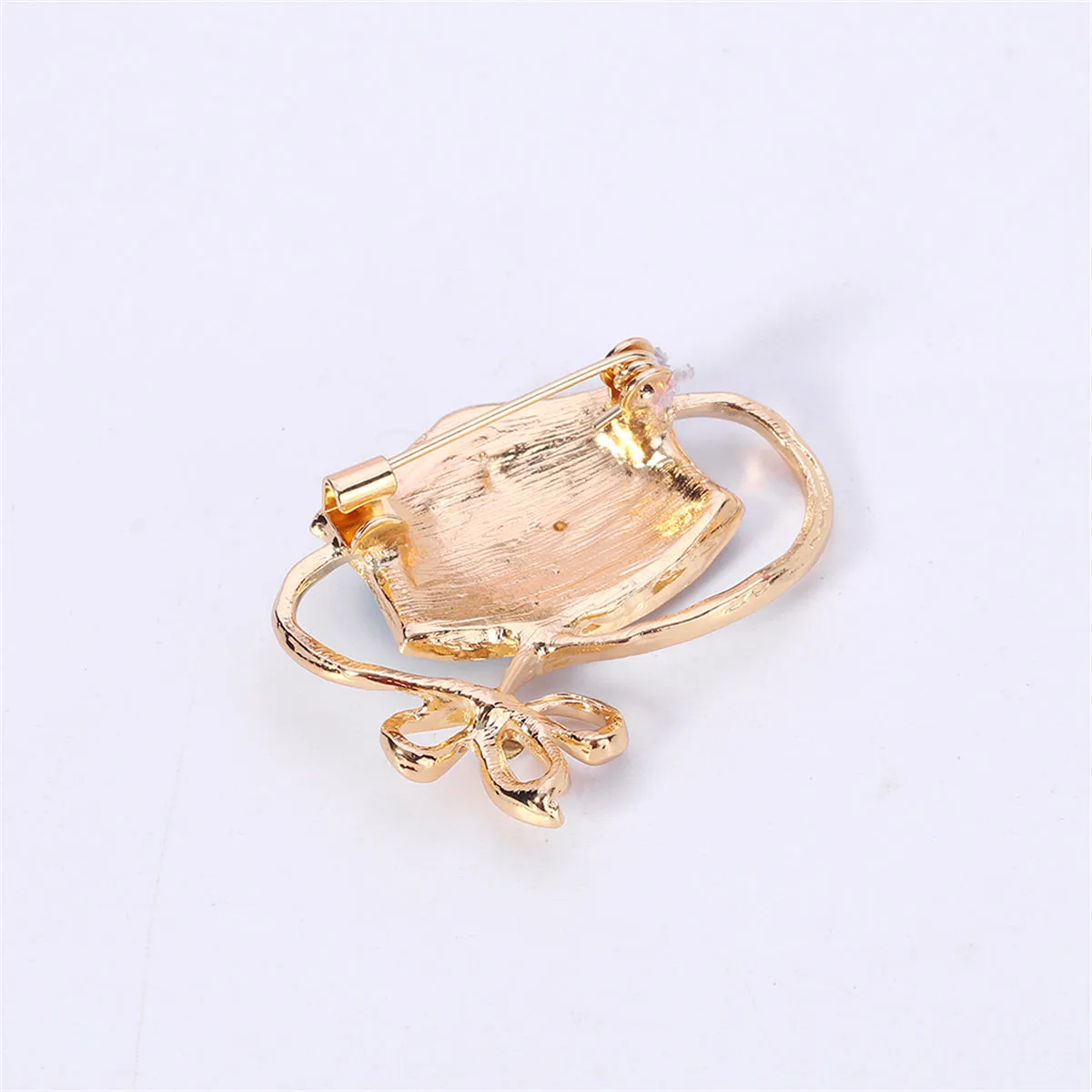 Clear Cubic Zirconia & Blue Enamel Mask Brooch