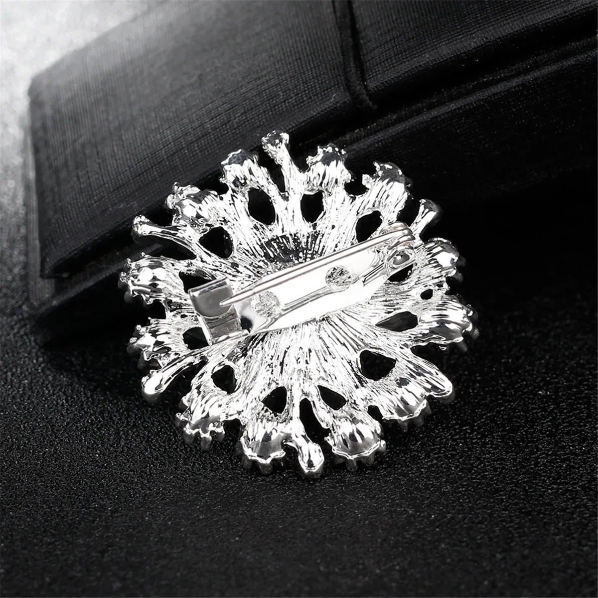 Clear Cubic Zirconia Flower Brooch