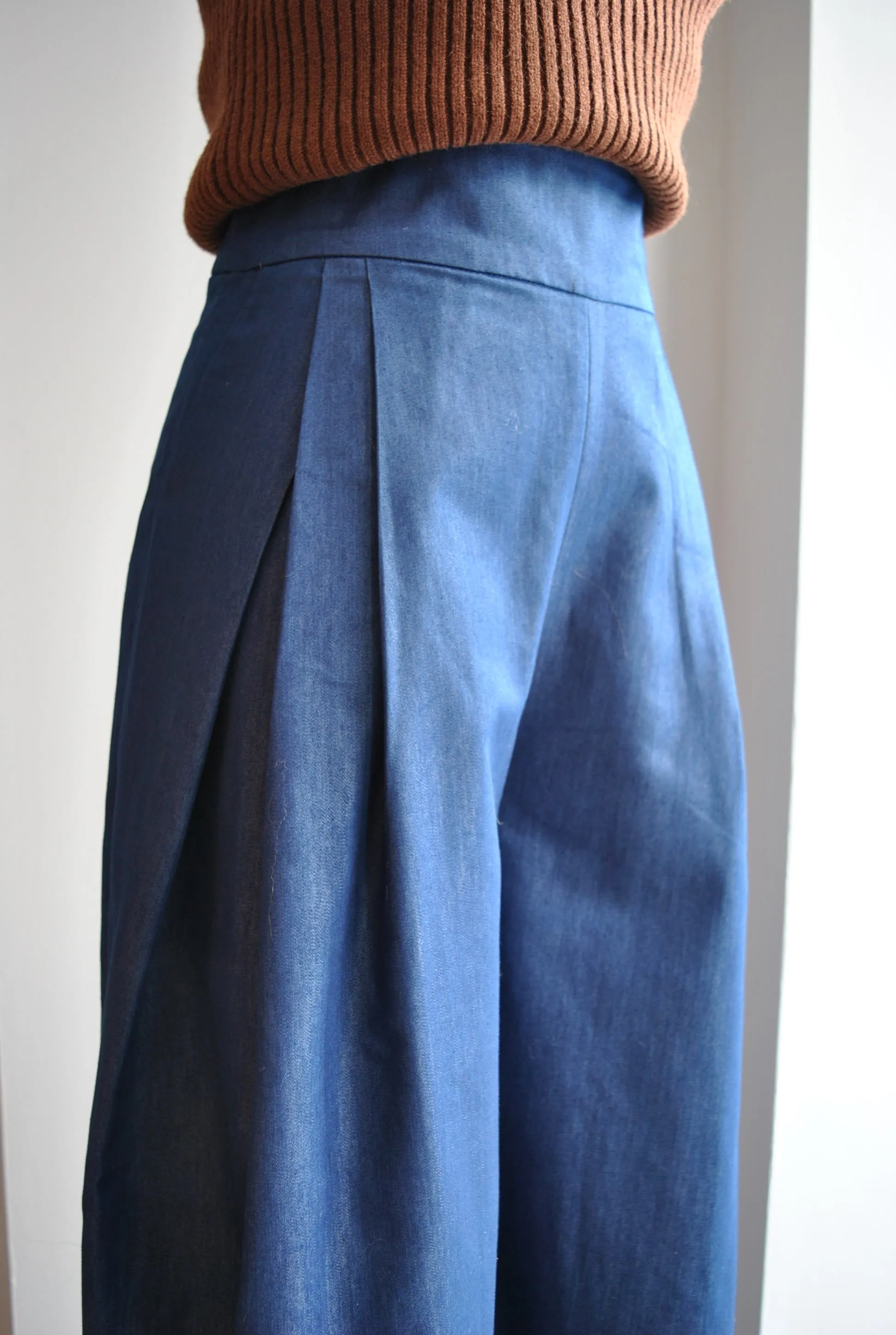 CLEARANCE - BLUE JEAN PALAZZO HIGH WAISTED PANTS