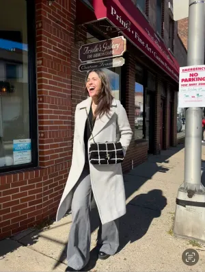 Club Monaco Heather Gray Wool Overcoat